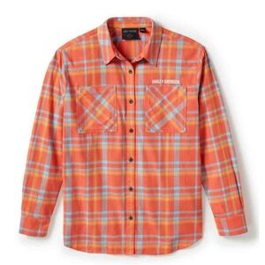 Harley-Davidson Women's Patch Woven Plaid Long Sleeve Shirt - Size M